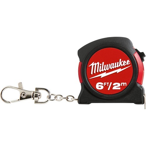 Milwaukee® 48-22-5506C Tape Measure, 6 ft Blade Length, 13 mm Blade Width, Steel Blade, Graduations: 1/16 in Top, 1 mm Bottom