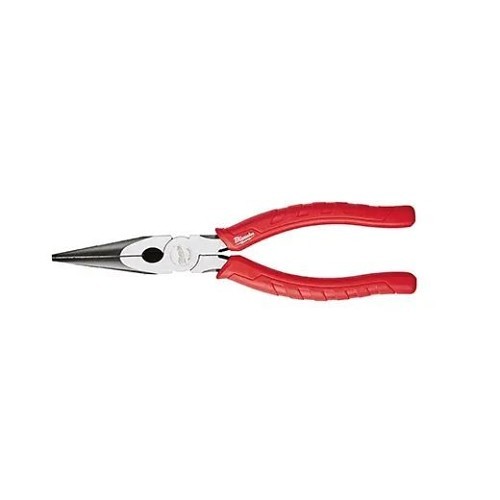 Milwaukee® 48-22-6101 Long Nose Plier, Manual, Serrated Jaw, 2-1/2 in Jaw Length, 1/2 in Jaw Width, 8 in Overall Length, 7/64 in Tip Width, Cutter Included: Yes, No, Wire Stripper Included: Yes