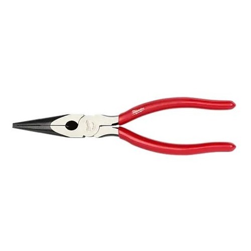 Milwaukee® 48-22-6501 Long Nose Plier, Manual, Serrated Jaw, 2-1/2 in Jaw Length, 1/2 in Jaw Width, 8 in Overall Length, 7/64 in Tip Width, Cutter Included: Yes, No, Wire Stripper Included: No