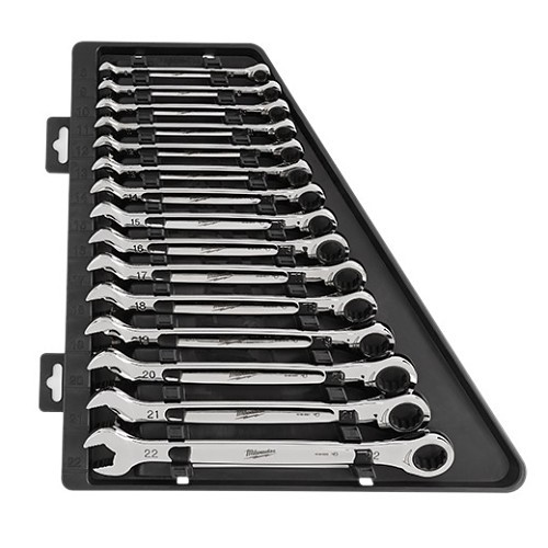 Milwaukee® 48-22-9516 Wrench Set, Metric System of Measurement, 15 Piece, Chrome