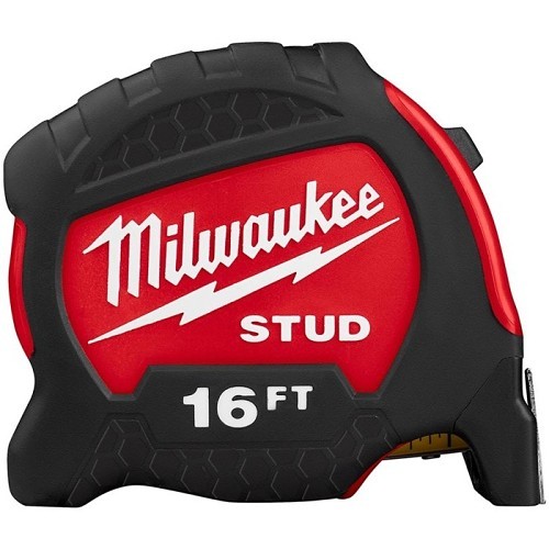 Milwaukee® 48-22-9716 Tape Measure, 16 ft Blade Length, 1-5/16 in Blade Width, Steel Blade, Graduations: 1 ft, 1/16 in, 1/2 in, 1/4 in, 1/8 in