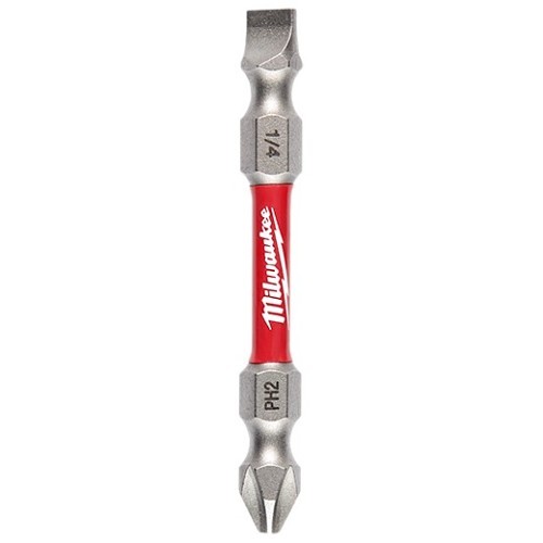 Milwaukee® 48-32-4310 Double Ended Bit, Phillips/Slotted Point, PH2/SL1-4 Point, 2-3/8 in Overall Length, S2 Steel