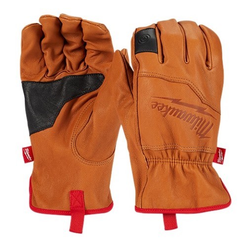 Milwaukee® 48-73-0012 Safety Gloves, Large, #9, Leather, Black/Brown/Red, Plain Cuff