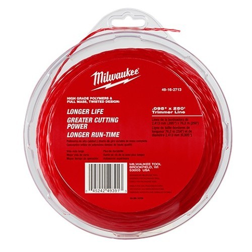 Milwaukee® 49-16-2713 Trimmer Line, For Use With: String Trimmer, Weed Trimmer, Polymer, Red