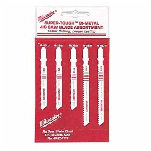 Milwaukee® 49-22-1178 T Shank Blade Assortment, 5 Piece, For Use With: Jig Saws