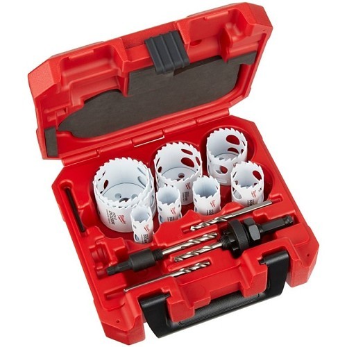 Milwaukee® 49-22-3090 Hole Saw Kit, 12 Piece, Carbide Tipped