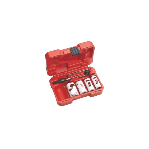 Milwaukee® 49-22-4088 Hole Saw Kit, 7 Piece, For Use With: 49-56-7210, 49-56-7240, 49-56-7250 and 49-56-9100 Quick-Change Arbor, Bi-Metal/High Speed Steel