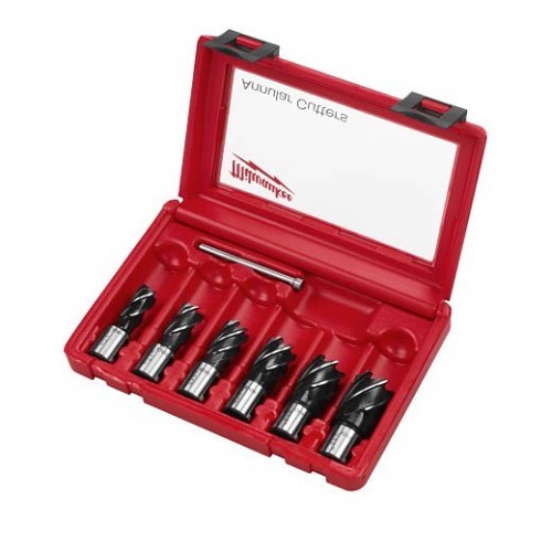 Milwaukee® 49-22-8400 Annular Cutter Set, 9/16 in Minimum Cutter Diameter, 1-1/16 in Maximum Cutter Diameter, 1 in Cutting Depth, 6 Piece, For Use With: Magnetic Drill Press, High Speed Steel