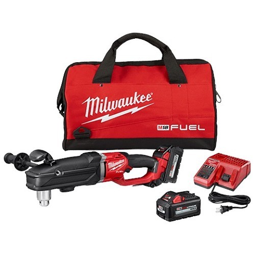 Milwaukee® MIL2809-22 Right Angle Drill Kit, 1/2 in Chuck, All Metal Keyed Chuck, 18 V