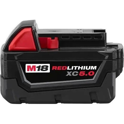 Milwaukee® MIL48-11-1850FREE Rechargeable Battery, Bare Tool, 5 Ah Battery, Lithium-Ion Battery, 18 Charge, For Use With: Milwaukee® M18™ Cordless Power Tool