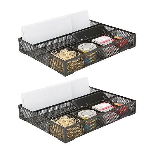 Mind Reader 2DEER-BLK Compartment Storage Organizer, 6 Compartments per Drawer