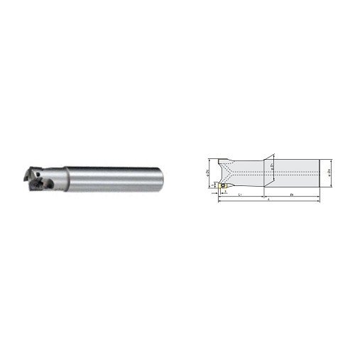 Mitsubishi Materials USA IASPVS2016R-4 Indexable Square-Shoulder End Mill, 1 in Cutting Dia, 3 in Maximum Depth of Cut