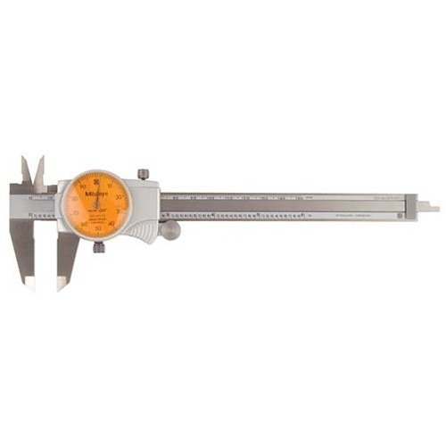 Mitutoyo Mitutoyo 505-742 Dial Caliper, Measuring Range: 0 to 6 in, Graduations: 0.001 in, Carbide Tipped, TiN Coated