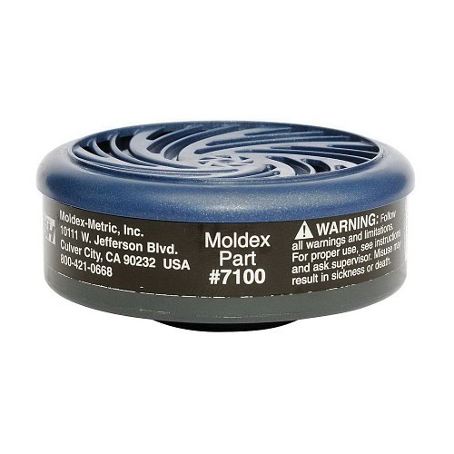 Moldex® L7100 Organic Vapor Cartridge, Series: 7000, For Use With: Moldex 7000/9000 Series Respirators, N95, 95 % Filter Efficiency, Bayonet, Black, Resists: Organic Vapors