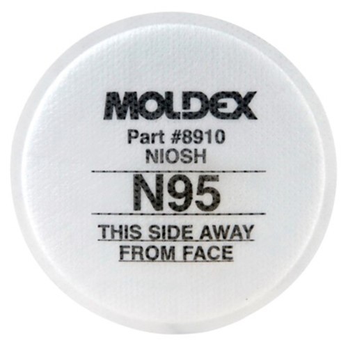 Moldex® L8910 Particulate Pre-Filter, Series: 7000, 7800 and 9000, For Use With: Moldex® 7000, 7800 and 9000 Series Respirators, N95, 95 % Filter Efficiency, Thread, White, Resists: Particulate