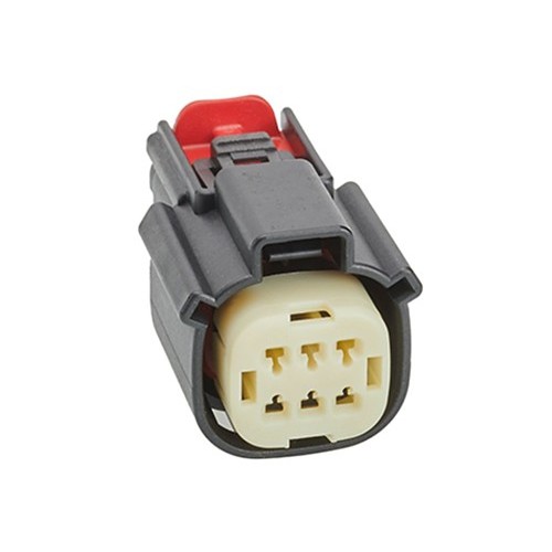 Molex® 33472-0601 Connector Housing, Female Receptacle, For Use With: Mx150 Sealed And Unsealed Connector, Specifications: Dual Row, 6 Circuits, 3.5 mm Pitch, -40 to 125 deg C, Polystyrene Alloy, Black