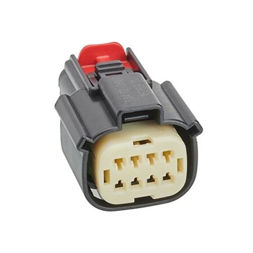 Molex® 33472-4801 Connector Housing, Female Receptacle, For Use With: Mx150 Sealed And Unsealed Connector, Specifications: Dual Row, 8 Circuits, 3.5 mm Pitch, -40 to 125 deg C, Polystyrene Alloy, Black