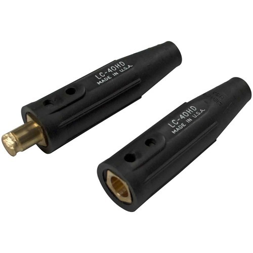 NLC 05060 Connector Set, 3/0 to 4/0 AWG Cable, 500 A Amp, Male/Female, Model Compatibility: LC-40HD, Black