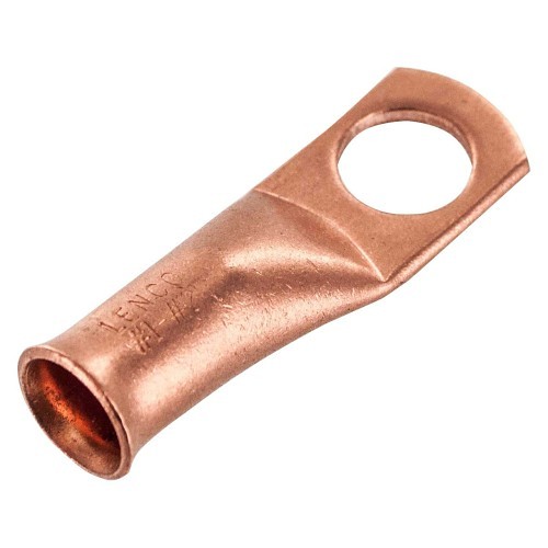 NLC 07010 Welding Cable Lug, 1 to 2 AWG Cable, 17/32 in Stud, 1 Bolt Holes, Copper