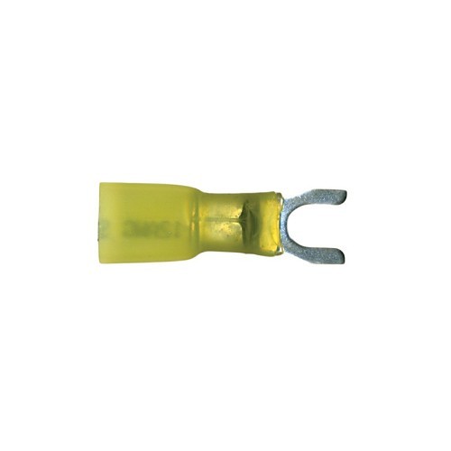 Spade Crimp Terminal, 10-12 AWG Conductor, #10 Stud, Spade Tongue