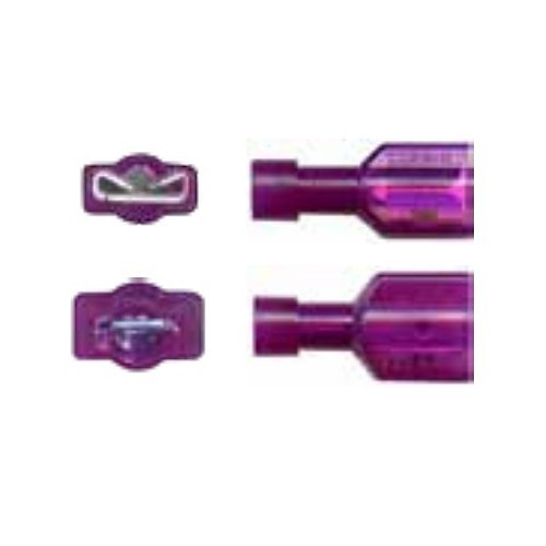 NSPA WTN-66-14-250F Female Crimp Terminal, 14-16 AWG Conductor, 0.25 in Tab, Butted Seam Barrel, Blue, Nylon