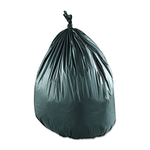 Trash Can Liner, 55 gal Capacity, 38 in Length, 60 in Width, HDPE, Black