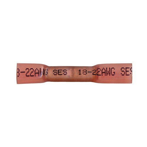 National Standard Parts NSPA KS5-16 Butt Splice, 22 to 18 AWG Conductor, Seamless Barrel, Polyolefin, Red