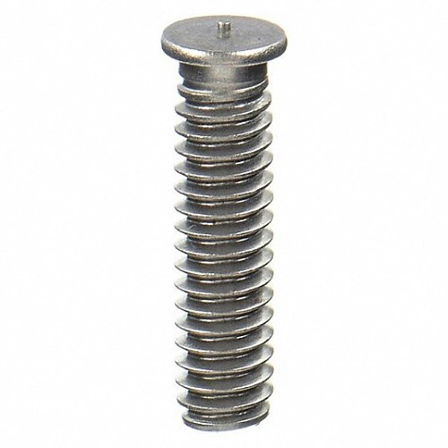 Weld Stud, TFTS Flanged Threaded, 0.187 in, 5/8 in Overall Length, 18-8 Stainless Steel, Bright