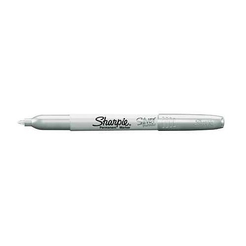 Newell Brands Sharpie® G1887846 Permanent Marker, Silver Ink, Fine Tip, Bullet