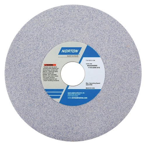 Norton® 66252940880 32A Straight Toolroom Wheel, 7 in Dia x 1/2 in THK, 1-1/4 in Center Hole, 60 Grit, Aluminum Oxide Abrasive