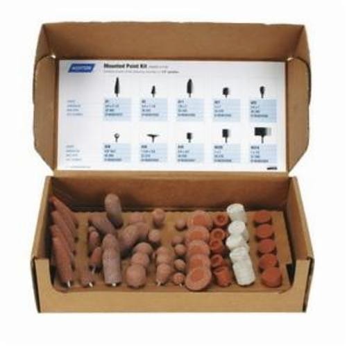 Norton® Gemini® 69083147669 Bonded Mounted Point Kit, 50 Pieces, Aluminum Oxide