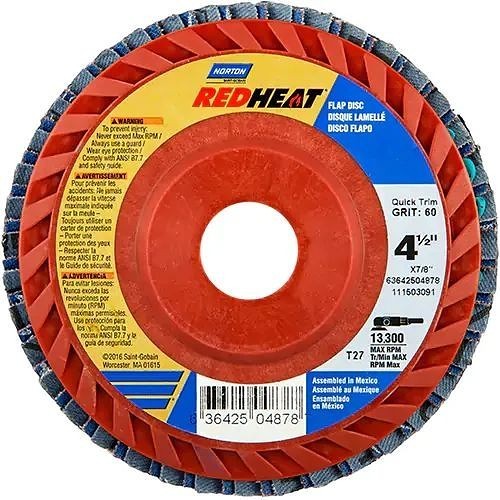 Norton Saint Gobain Norton® 63642504877 Flap Disc, 4-1/2 in Disc Dia, 7/8 in Center Hole, 40 Grit, Extra Coarse Grade, Ceramic Alumina Abrasive