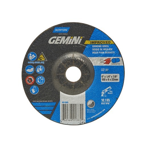 Norton Saint Gobain Norton® 66252940147 Grinding Wheel, 7 in Wheel Dia, 1/4 in Wheel Thickness, 24 Grit, Aluminum Oxide Abrasive