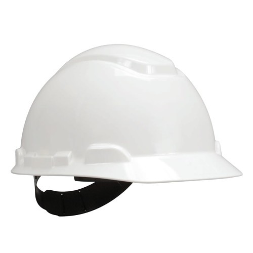 Ratchet Hard Hat, HDPE, 4 Point Ratchet Suspension, Slotted, White