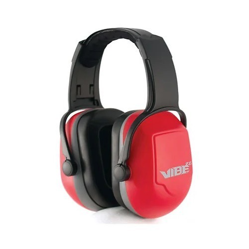 Ear Muff, 26 dB Noise Reduction Rating, Red, head Band Position, ANSI S3.19-1074