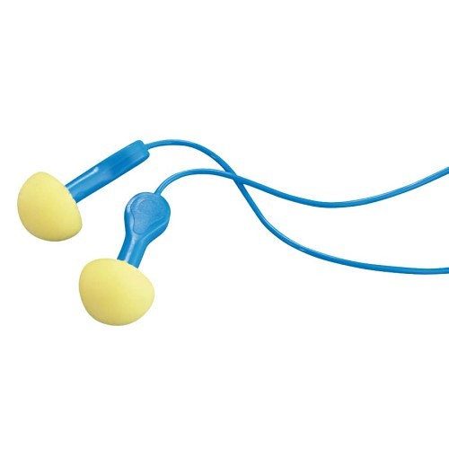 3M™ 247-311-1114 Earplug, Corded, 25 dB Noise Reduction Rating, Pod, Disposable, Unique Pod, Yellow/Blue Plug, Yellow/Blue Cord