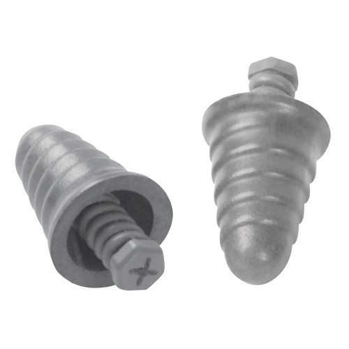 Earplug, Uncorded, 30 dB Noise Reduction Rating, Silver Plug, Silver Cord