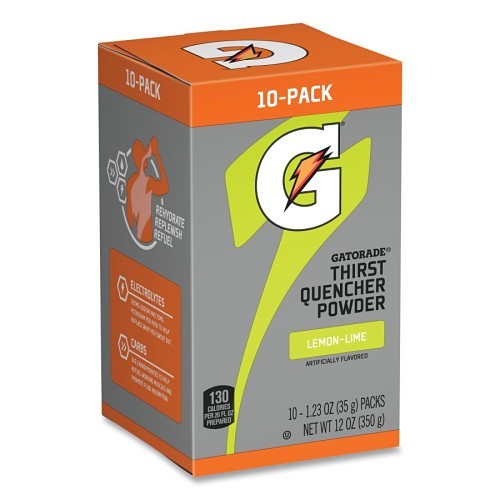 Gatorade® 308-04700 Powder Stick, 1.23 oz, Stick, 20 oz Yield, Powder, Lemon Lime Flavor