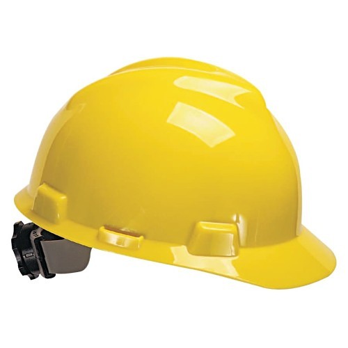 Hard Hat, Polyethylene, Fas-Trac® Ratchet Suspension, Slotted, Yellow