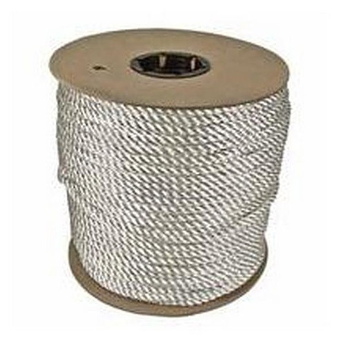 Rope, 1/2 in Dia, 600 ft Length, White, Nylon, 630 lb Load