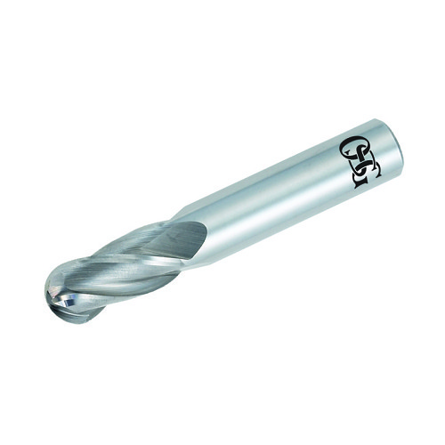 OSG 404-0781-BN11 Ball End Mill, 0.0781 in Cutter Dia, 1/4 in Length of Cut, 4 Flutes, 1/8 in Shank Dia, 1-1/2 in Overall Length, TiAlN
