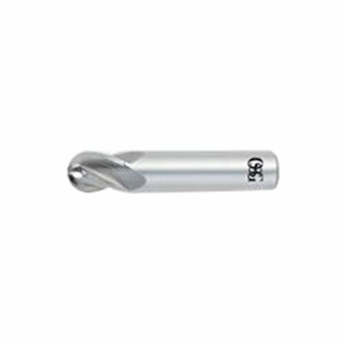 OSG 414-1250-BN11 414BN Ball End Stub Length End Mill, 1/8 in Dia Cutter, 1/4 in Length of Cut, 4 Flutes, 1/8 in Dia Shank, 1-1/2 in OAL, TiAlN Coated