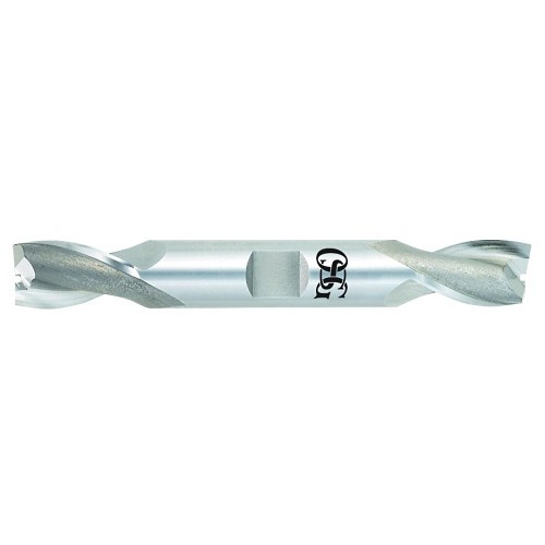 OSG DEDS 5220300 Center Cutting Double End High Performance Regular Length Square End Mill, 1/4 in Dia Cutter, 1/2 in Length of Cut, 2 Flutes, 3/8 in Dia Shank, 3-1/8 in OAL, Bright