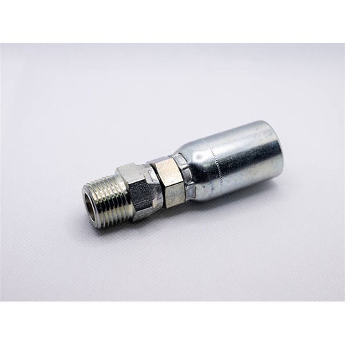Hydraulic Hose End Fitting, 3/8 x 1/2 in Nominal, Male Pipe, Steel