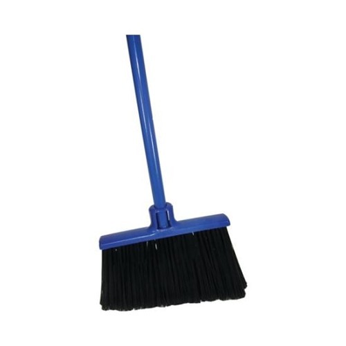 Large Angle Broom, Polypropylene Bristle, 14 in Sweep, Steel Handle
