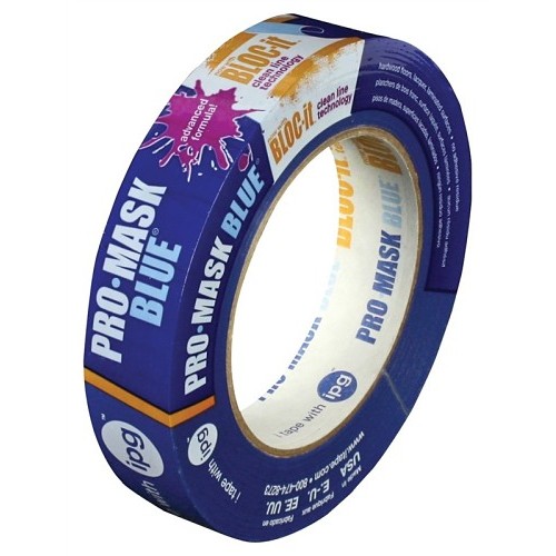 Masking Tape, 60 yd Length, 1 in Width, Blue