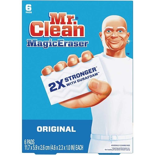 P&G Magic Mr. Clean® PGC79009 Magic Eraser, Scrub Pad, 2.3 in Width x 4.6 in Length x 1 in Thickness, Rectangle Shape, Foam, White