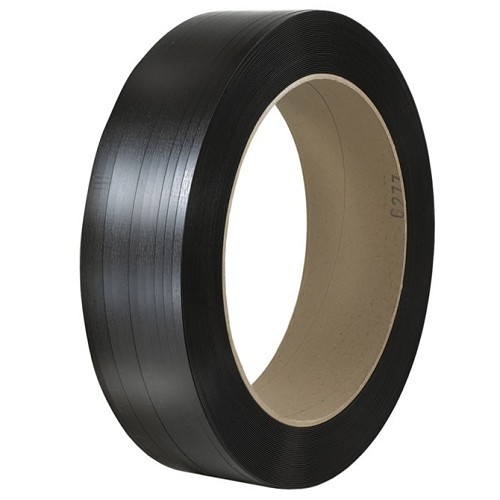 PAC 48H.50.0172 Polyester Strapping, 7200 ft Length, 1/2 in Width, 0.026 in Thickness, Polypropylene Adhesive, Black