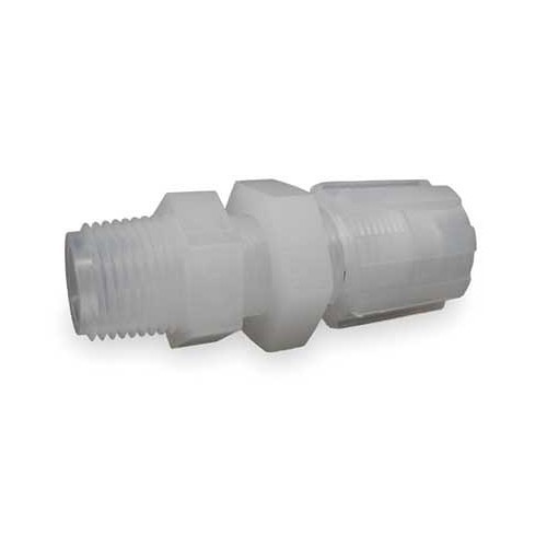 PARGRIP GAMS-88-P Panel Mount Male Adapter, Adapter, 1/2 in Nominal, PFA/PTFE/ETFE