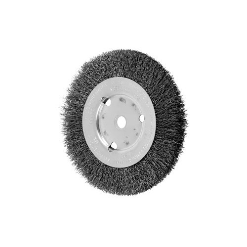 PFERD 80042 Crimped Wire Wheel, 6 in Brush Dia, 5/8 in Face Width, 0.014 in Filament/Wire Diameter, 1/2 to 5/8 in Arbor Hole